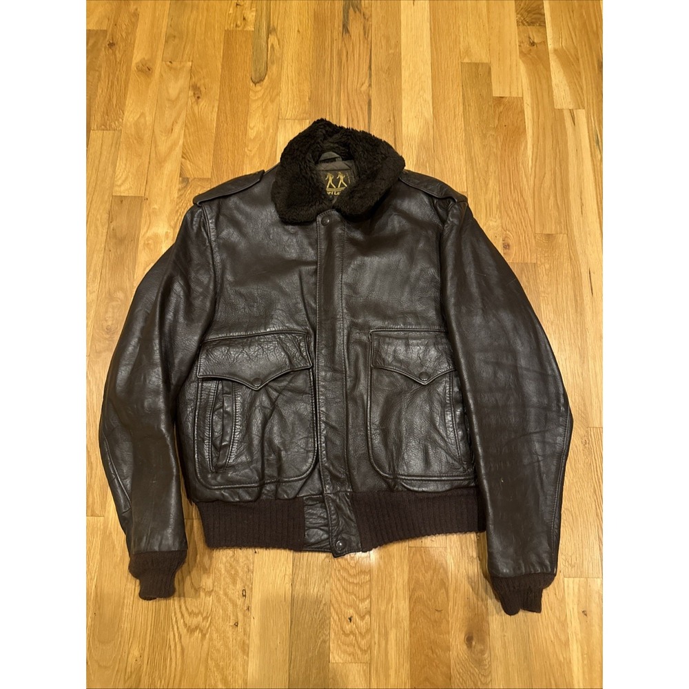 Vintage Robert Lewis Bomber Jacket Men's 40 - Made In USA,Shearling Collar 1970s